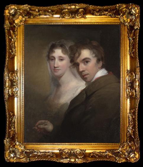 framed  Thomas Sully Self-Portrait of the Artist Painting His Wife (Sarah Annis Sully), ta009-2